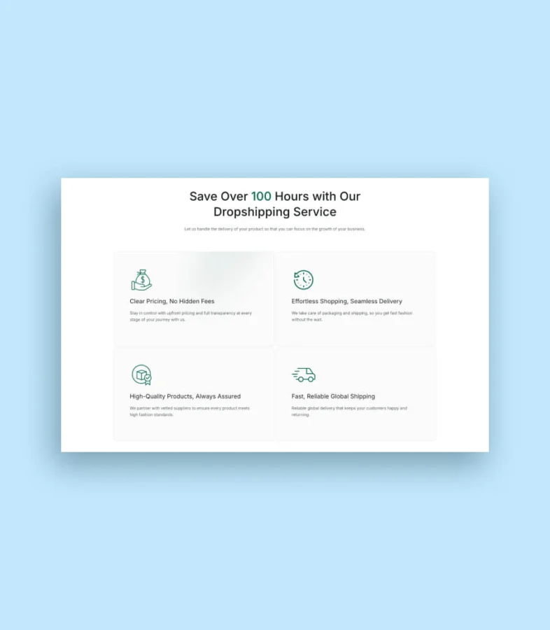 Retail DropShop Dropshipping Service Section