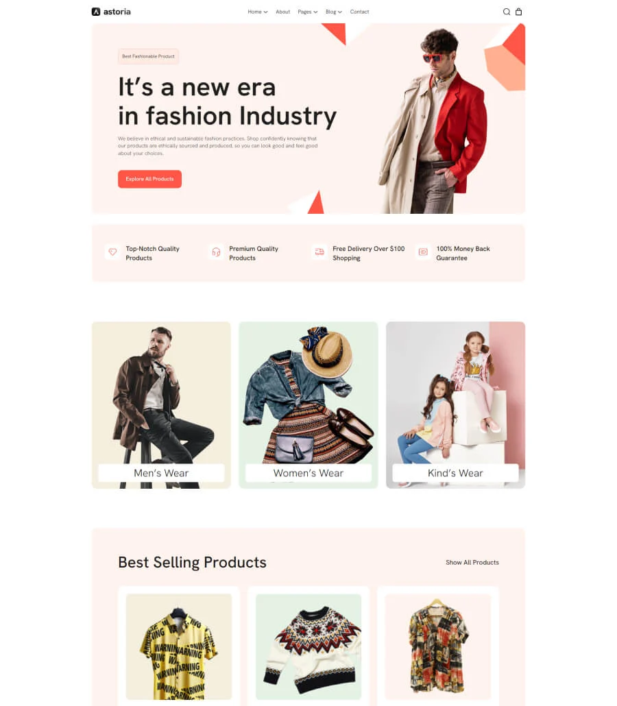 多用途Gutenberg网站模板_一键导入快速建站插图1-WP资源海 Astoria eCommerce Landing Page for Gutenberg