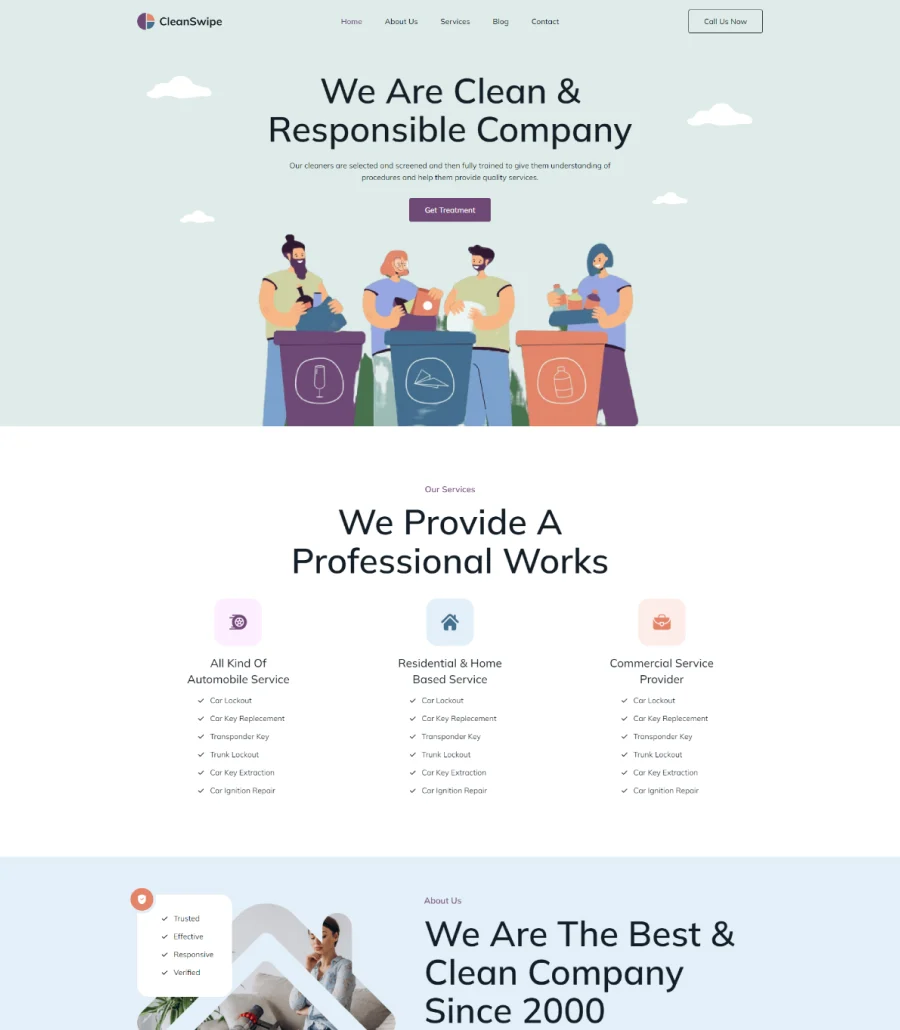 CleanSwipe Landing Page For Gutenberg