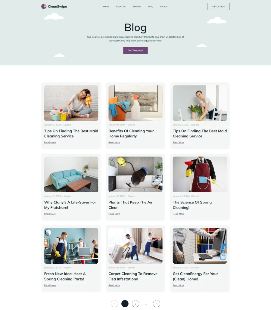 CleanSwipe Blog Page For Gutenberg