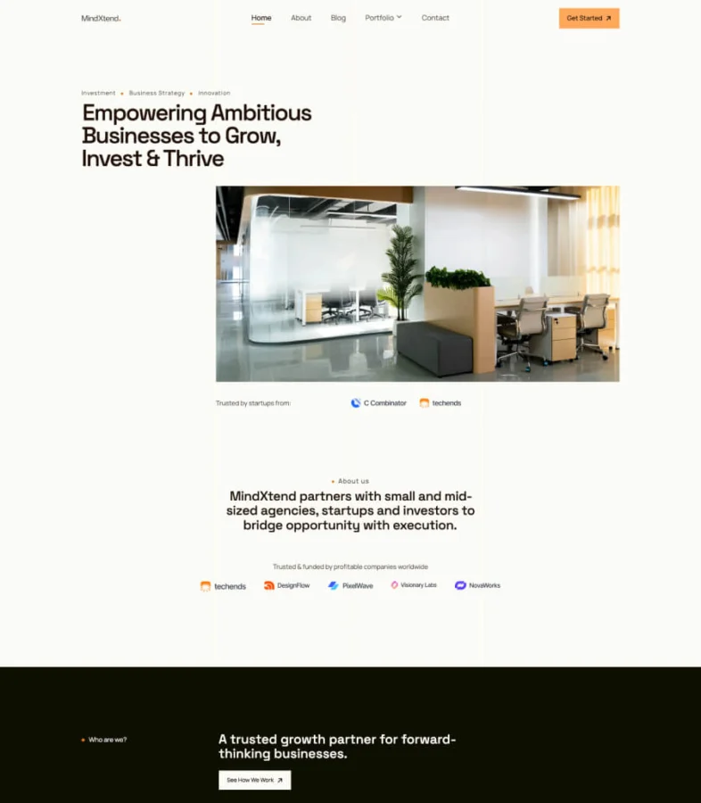 MindXtend Landing Page for Gutenberg