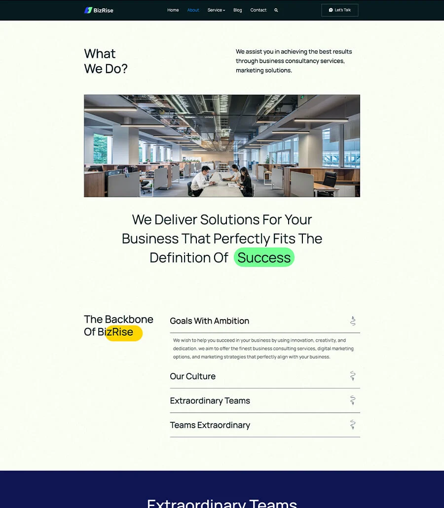 多用途机构Elementor网站模板_一键导入快速建站插图4-WP资源海 BizRise About Page