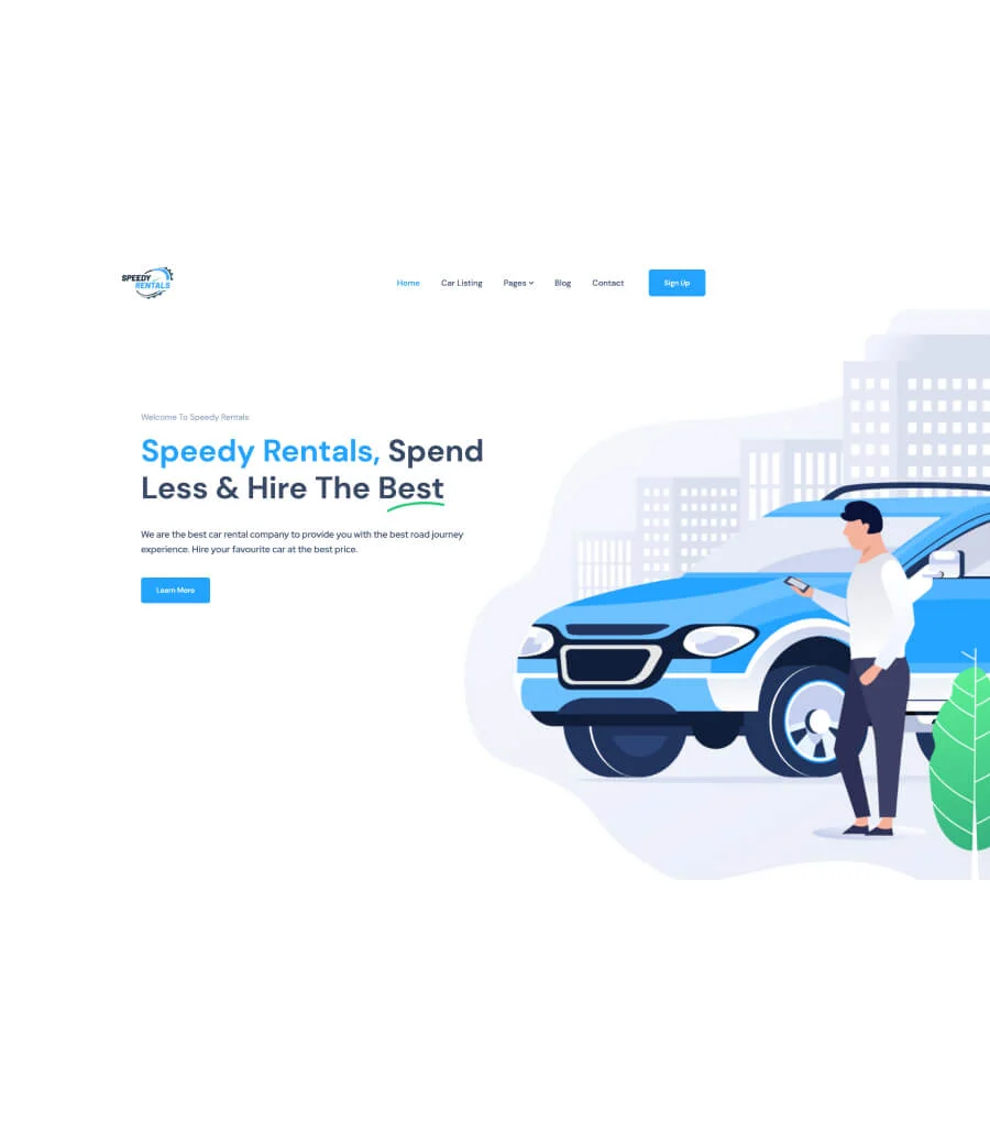 Speedy Rentals Banner Section
