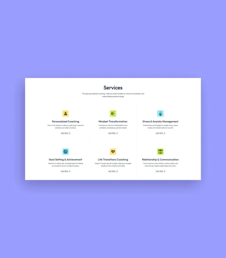 LifeTacts Service Section For Elementor