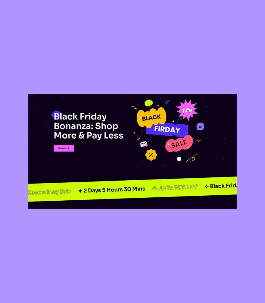 BlackMania Black Friday Hero Section For Gutenberg