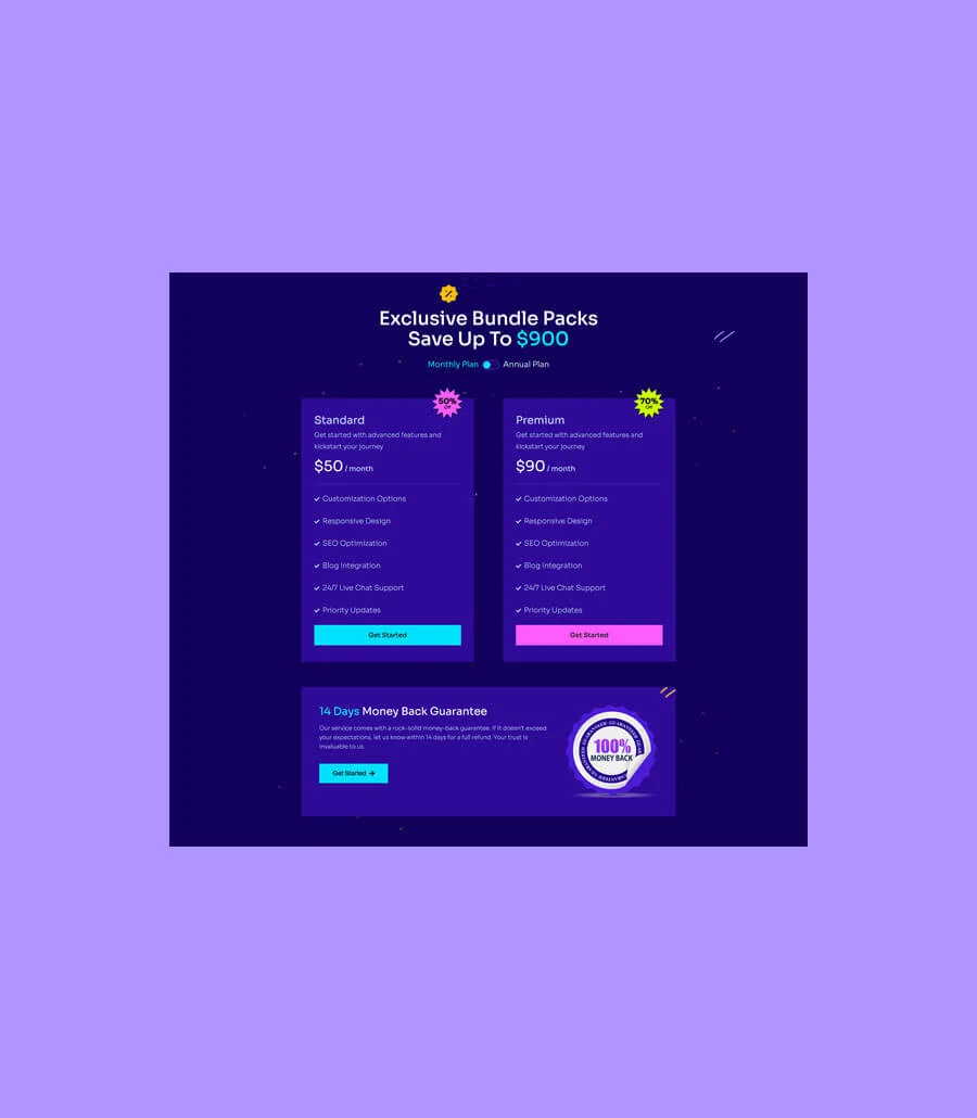 BlackMania Cyber Monday Bundle Pricing Section For Gutenberg