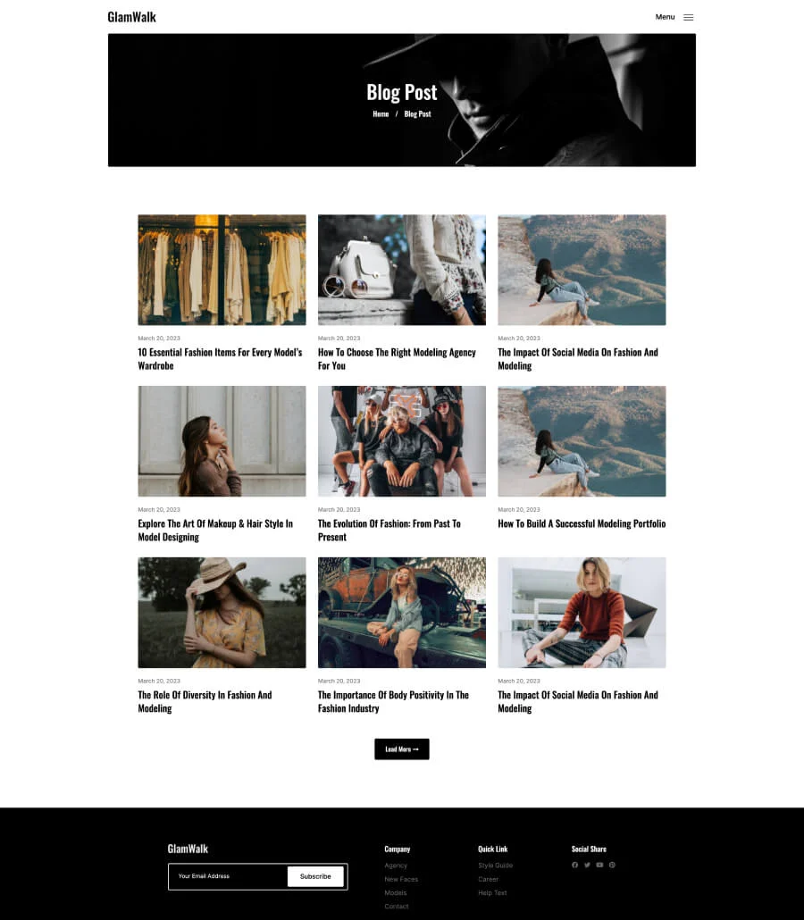 GlamWalk Blog Page