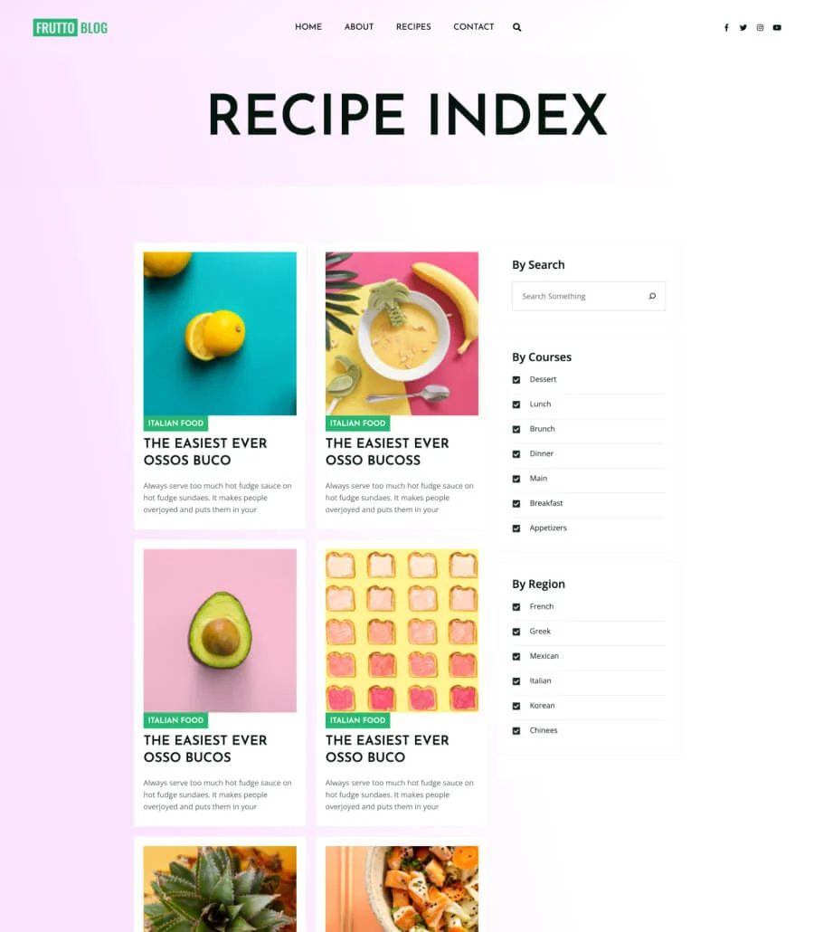 Frutto Recipe Page For Gutenberg