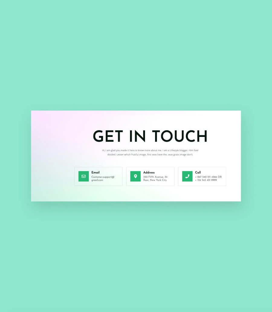 Frutto Get In Touch Section For Gutenberg