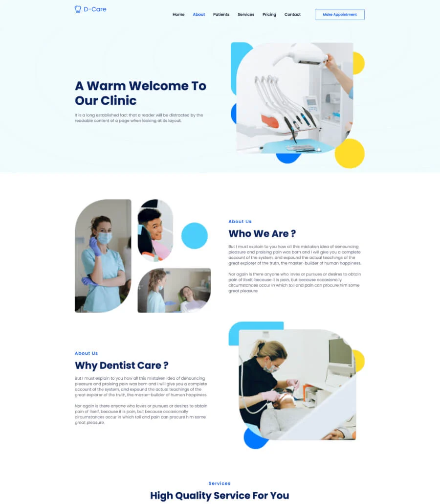 D-Care About Page For Gutenberg