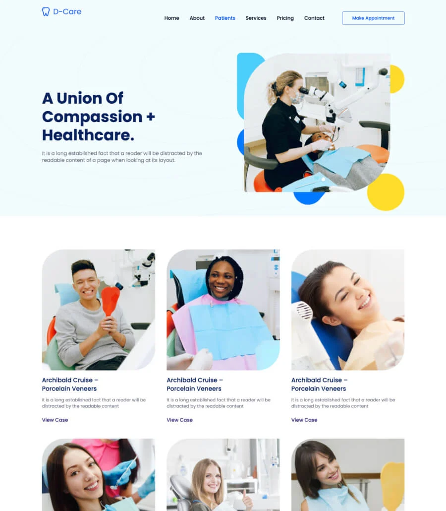 D-Care Patients Page For Gutenberg