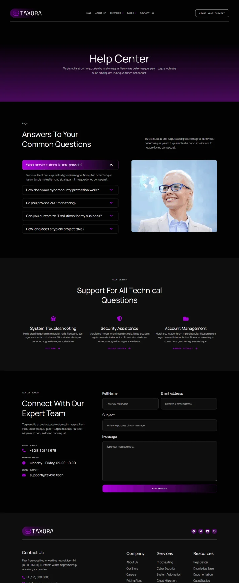 IT互联网 Elementor 模板帮助中心预览