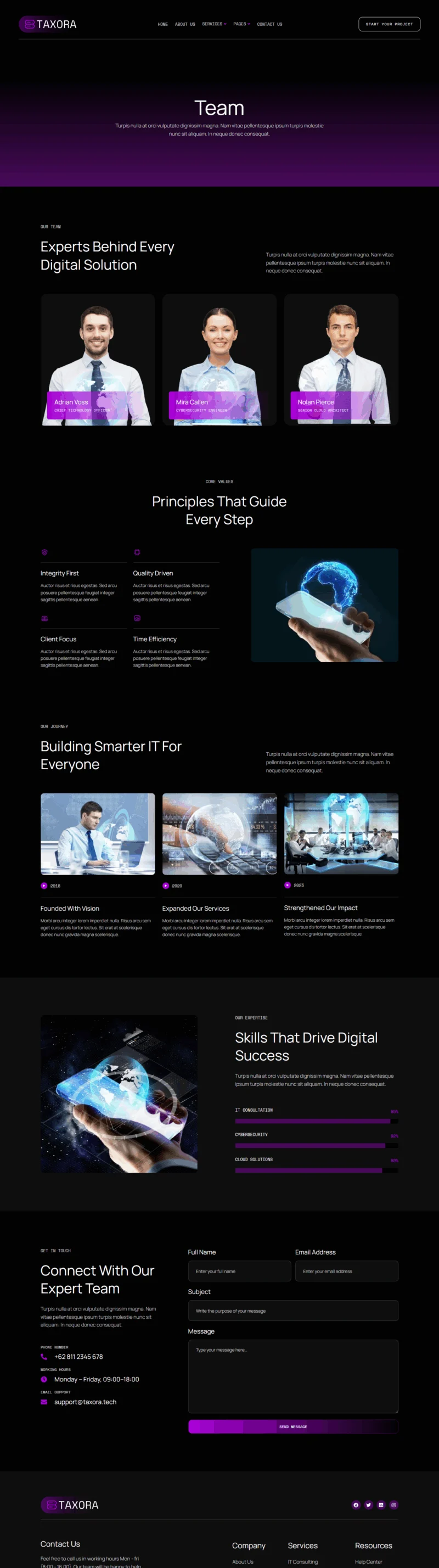 IT互联网 Elementor 模板团队页面预览