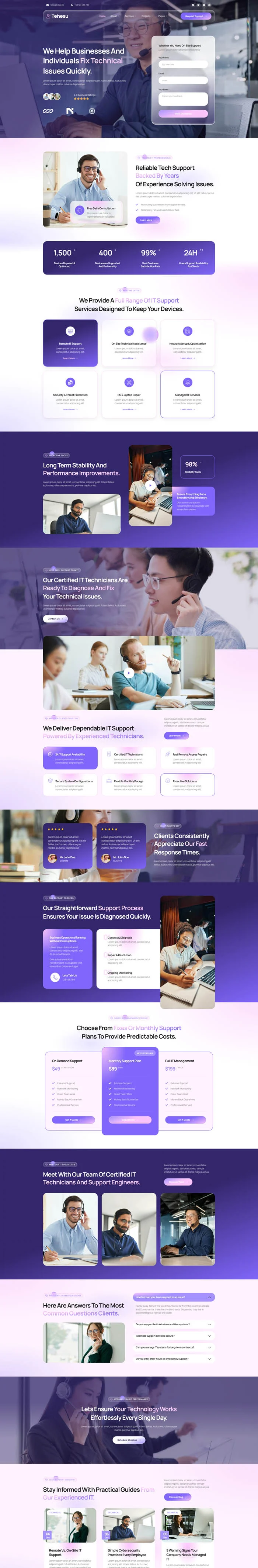 IT互联网 Elementor 模板首页预览