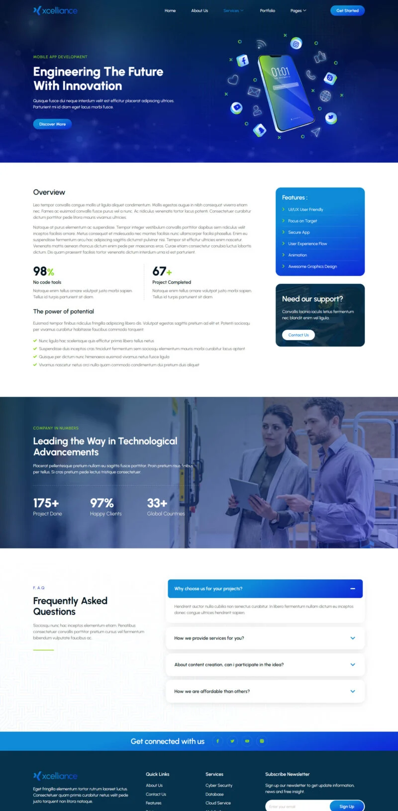 科技公司Elementor网站模板_一键导入快速建站插图1-WP资源海 IT互联网 Elementor 模板服务详情预览