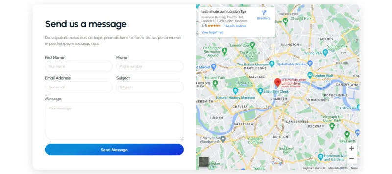 科技公司Elementor网站模板_一键导入快速建站插图6-WP资源海 IT互联网 Elementor 模板联系表单预览