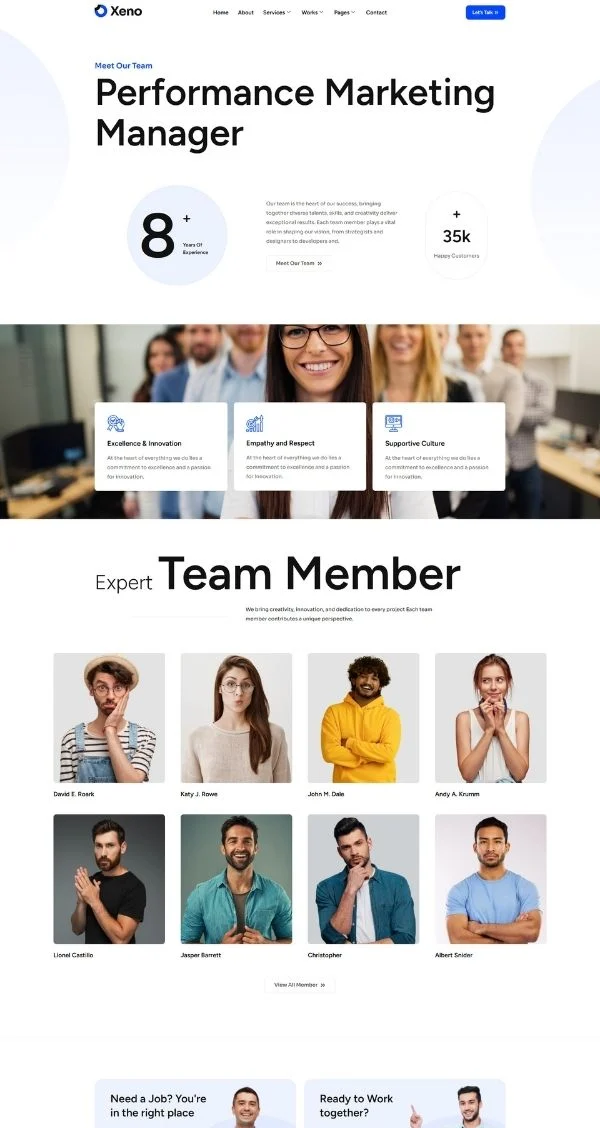 数字解决方案服务Elementor网站模板_一键导入快速建站插图3-WP资源海 IT互联网 Elementor 模板团队页面预览
