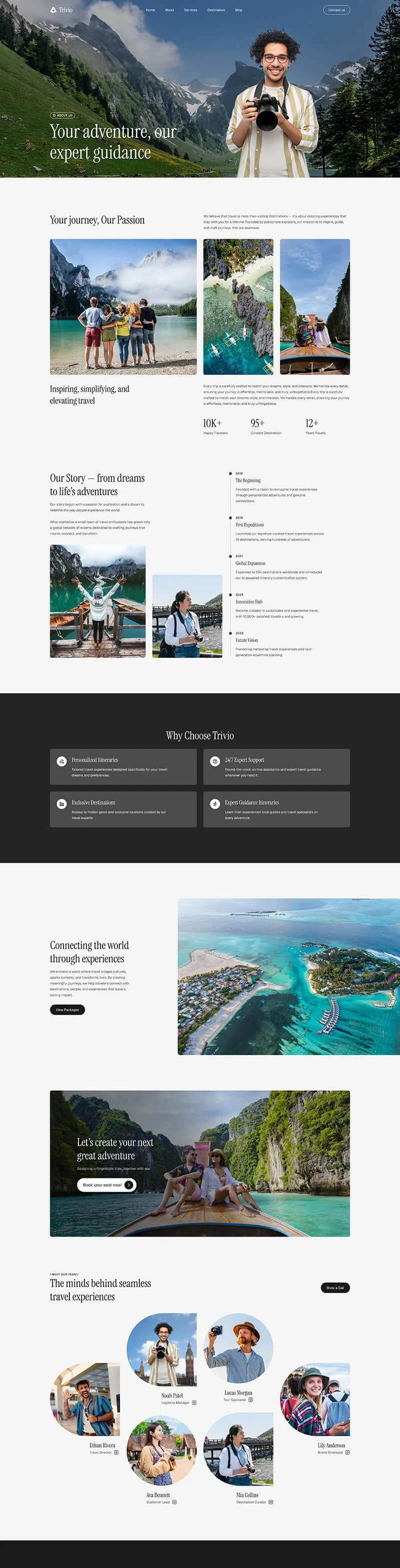 旅行与旅游机构Elementor网站模板_一键导入快速建站插图2-WP资源海 户外/旅行 Elementor 模板关于我们预览