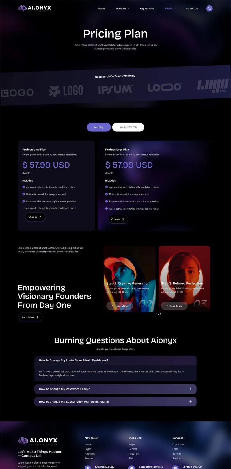 AI图像生成Elementor网站模板_一键导入快速建站插图5-WP资源海 AI Elementor 模板价格页面预览