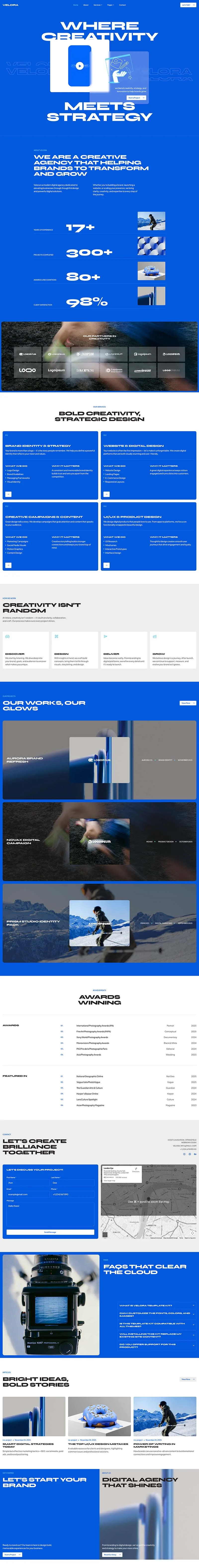 品牌创意代理与作品集Elementor网站模板_一键导入快速建站插图1-WP资源海 艺术/设计 Elementor 模板首页预览