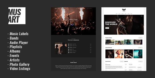 Musart 音乐厂牌与艺人 WordPress 主题