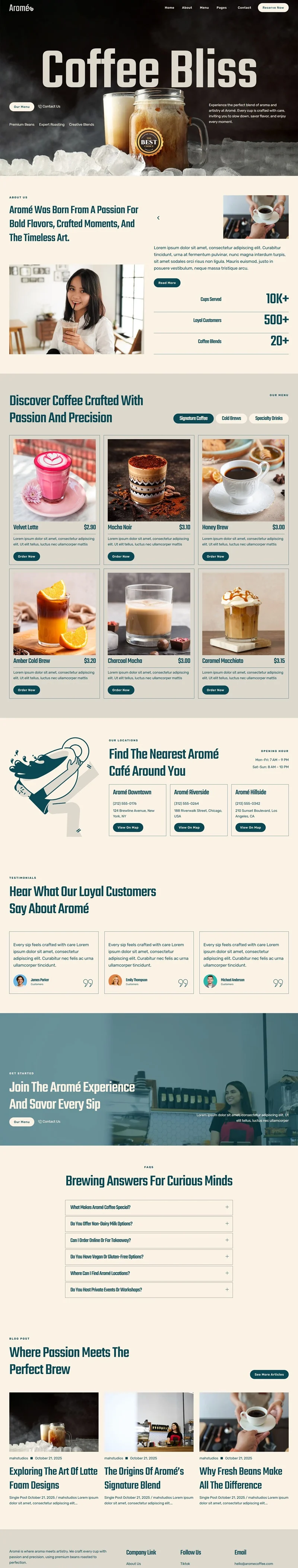餐饮/食品 Elementor 模板首页预览