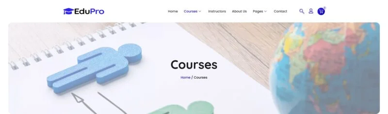 在线课程平台Elementor网站模板_一键导入快速建站插图6-WP资源海 教育/培训 Elementor 模板页眉预览