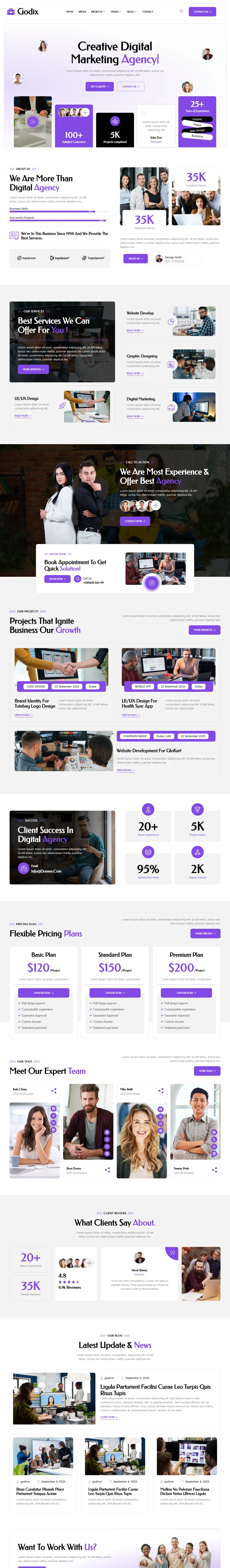 广告/营销 Elementor 模板首页预览