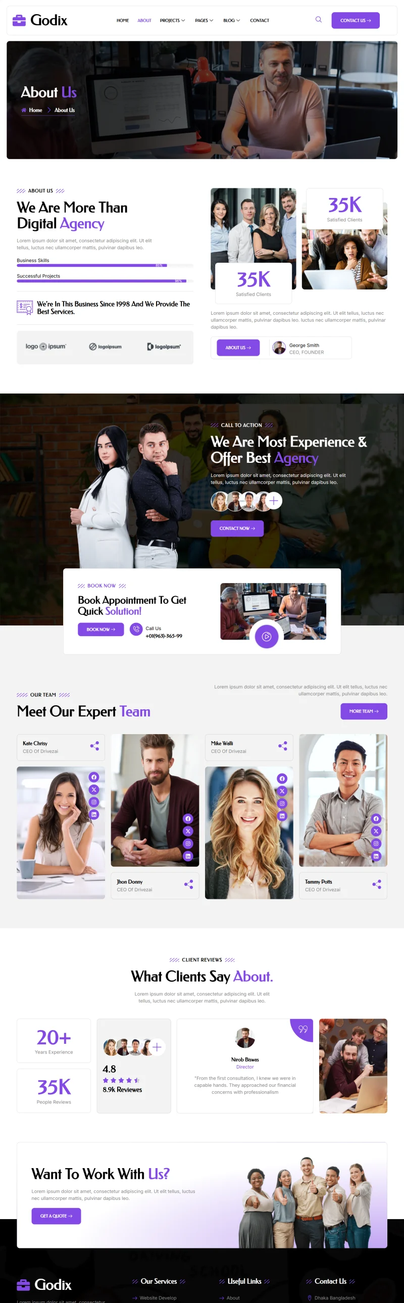 广告/营销 Elementor 模板关于我们预览
