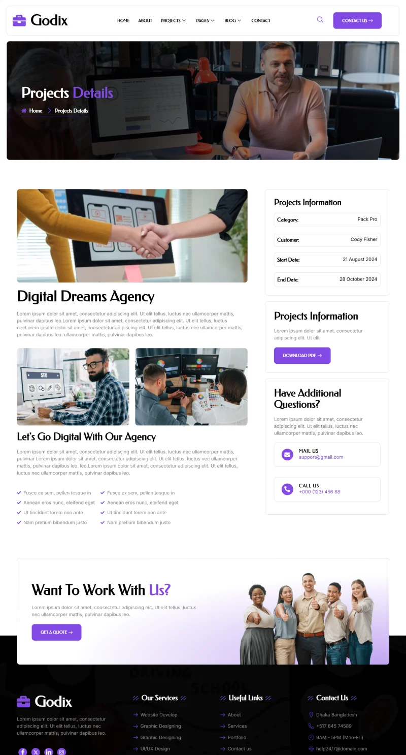 广告/营销 Elementor 模板项目详情预览