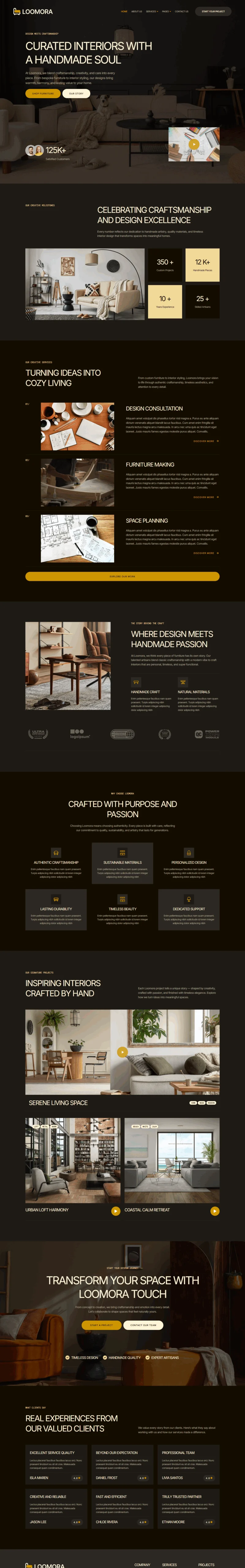 暗色手工艺家具Elementor网站模板_一键导入快速建站插图1-WP资源海 艺术/设计 Elementor 模板首页预览