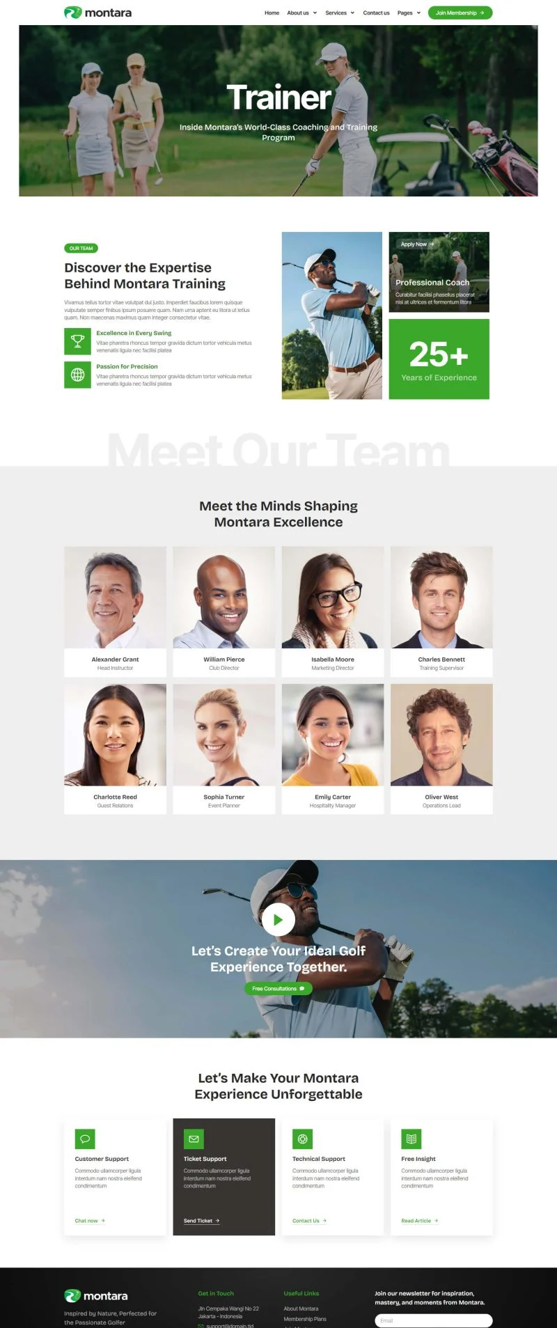 运动/健身 Elementor 模板教练团队预览