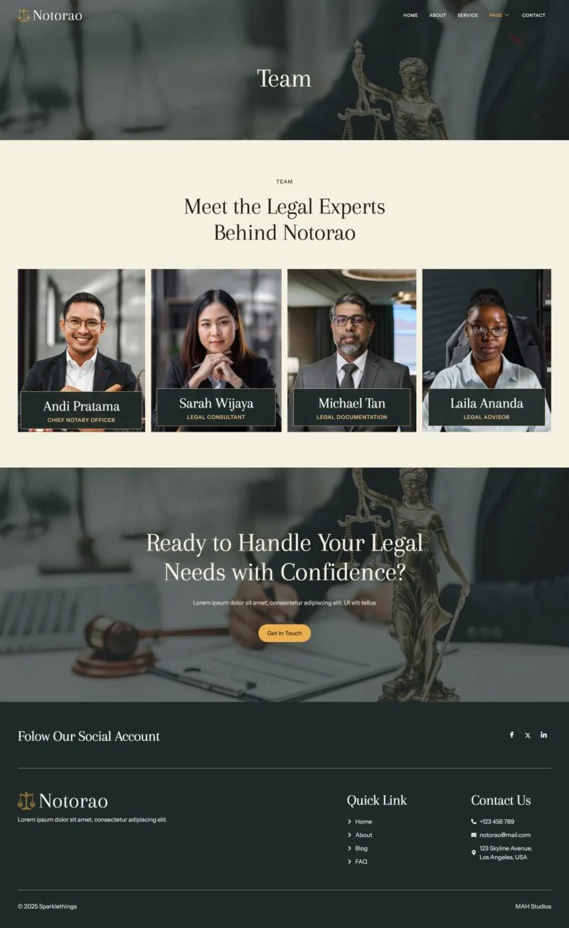 法律文档公证服务Elementor网站模板_一键导入快速建站插图5-WP资源海 政治/法律 Elementor 模板团队页面预览