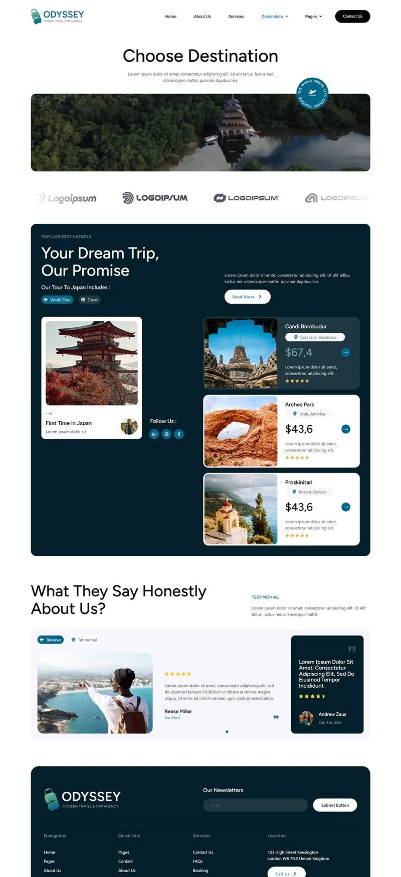 境外旅行机构Elementor网站模板_一键导入快速建站插图5-WP资源海 户外/旅行 Elementor 模板目的地列表预览
