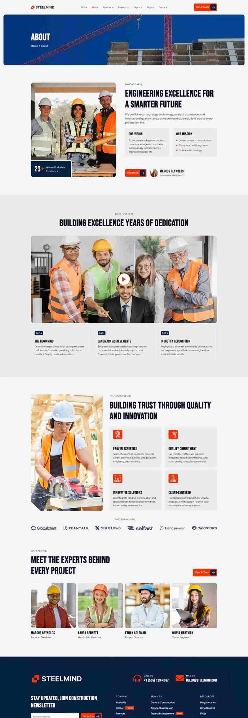 建筑工程Elementor网站模板_一键导入快速建站插图2-WP资源海 建筑/地产 Elementor 模板关于我们预览
