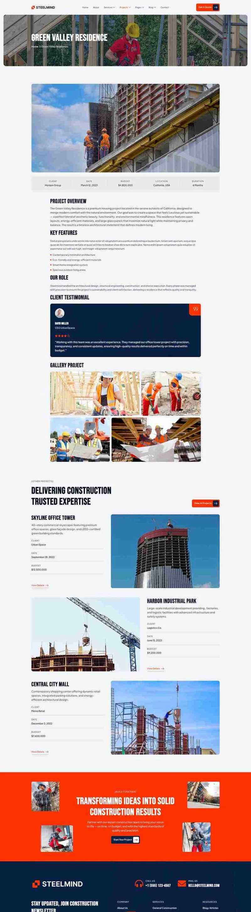 建筑工程Elementor网站模板_一键导入快速建站插图4-WP资源海 建筑/地产 Elementor 模板项目详情预览