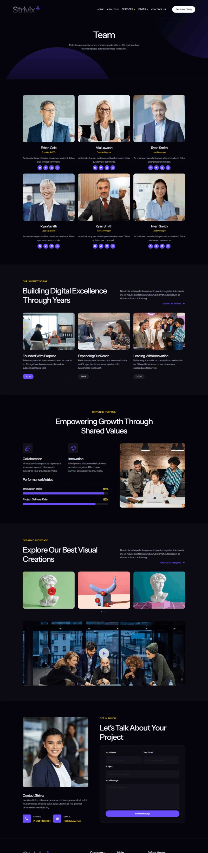 科技创新服务Elementor网站模板_一键导入快速建站插图4-WP资源海 IT互联网 Elementor 模板团队页面预览