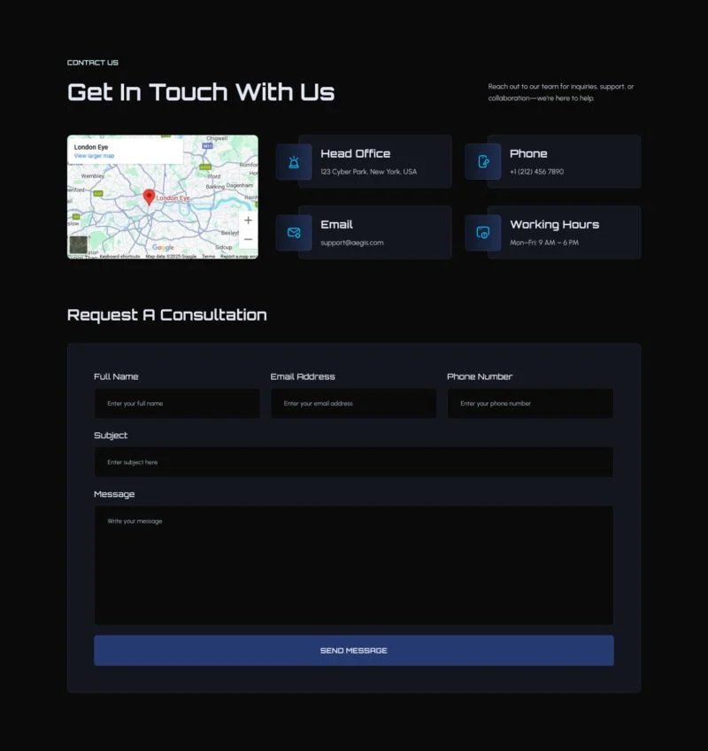 AI Elementor 模板联系表单预览
