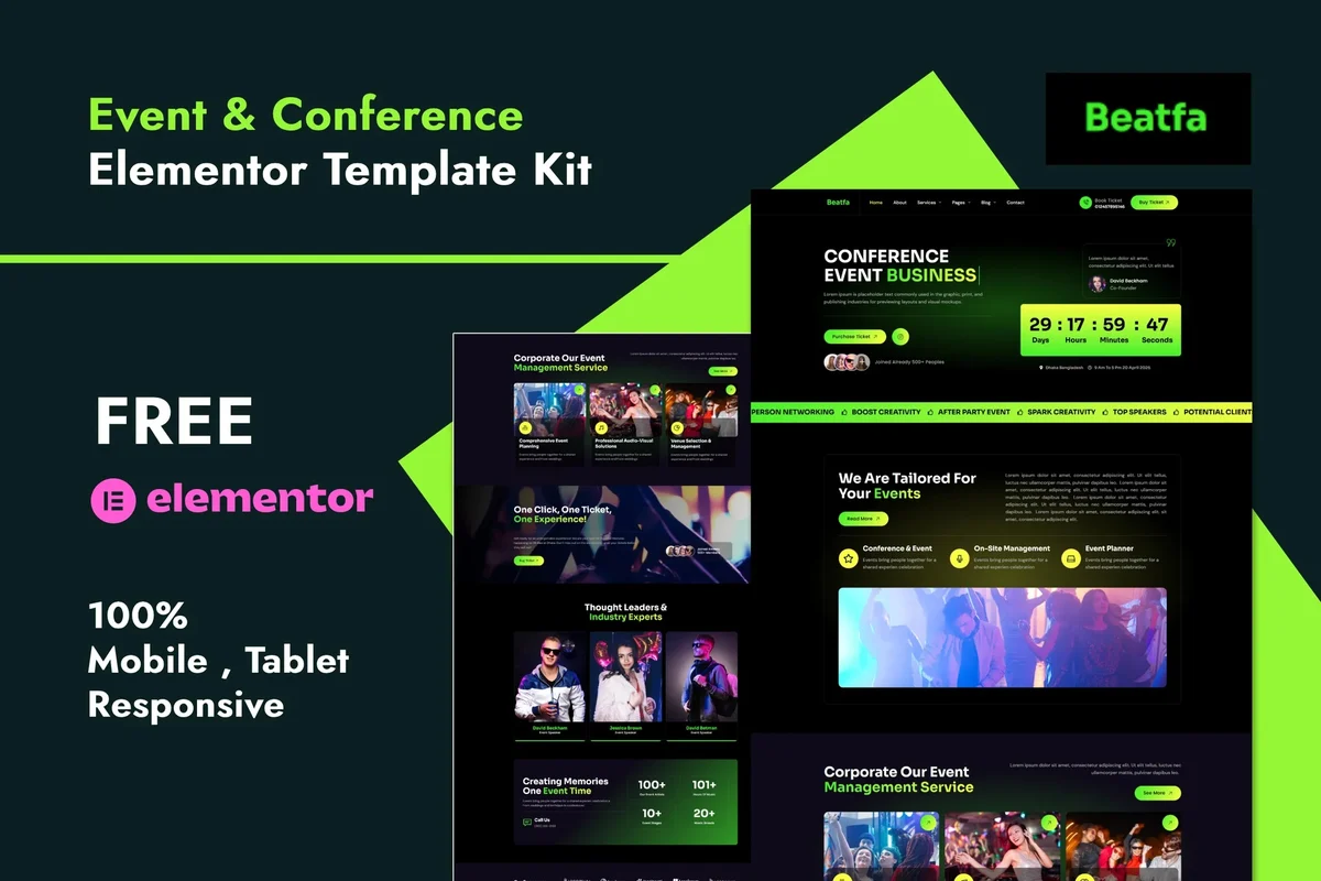 会务Elementor网站模板_一键导入快速建站插图-WP资源海 会议/展览 Elementor 网站模板封面