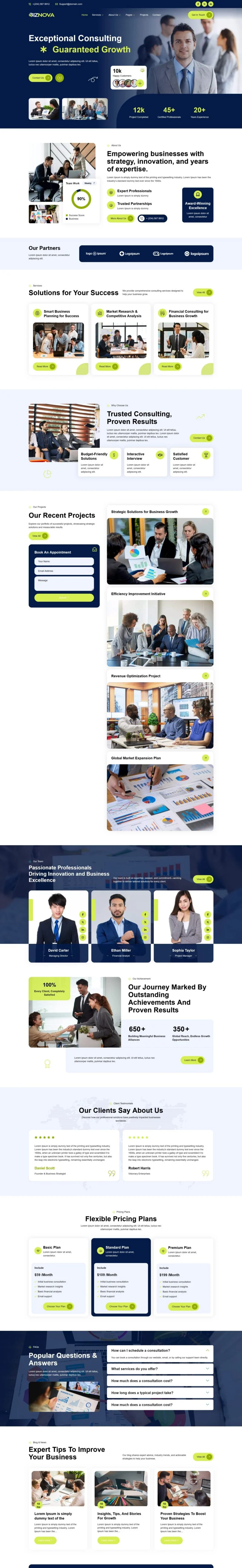 金融/投资 Elementor 模板首页预览