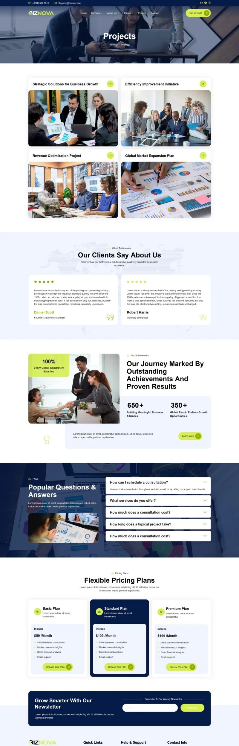 金融/投资 Elementor 模板项目案例预览