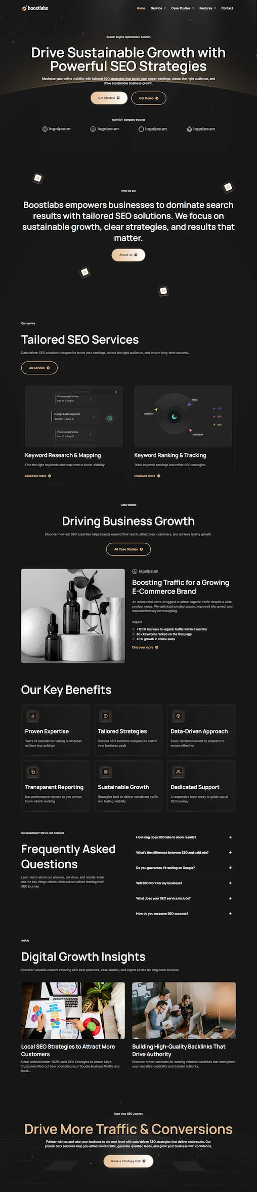 广告/营销 Elementor 模板首页预览