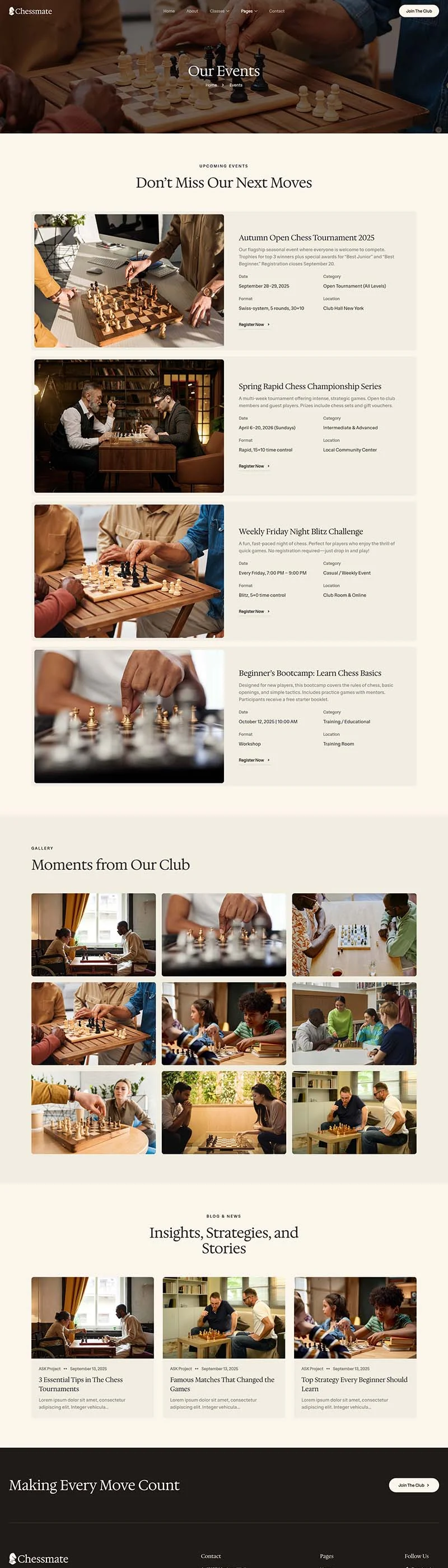 教育/培训 Elementor 模板活动页面预览