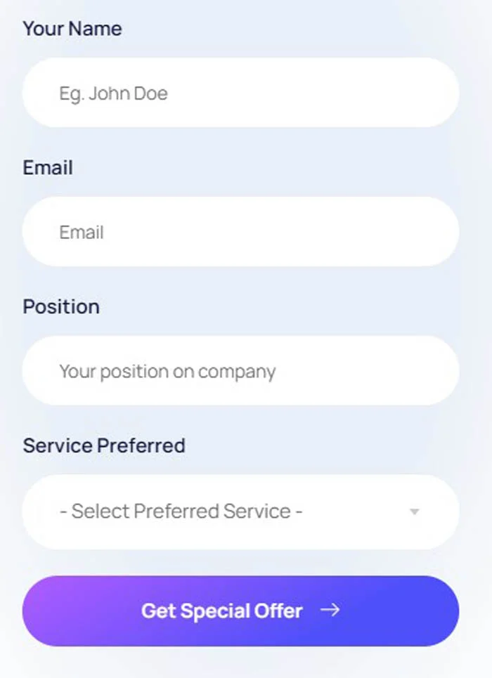 企业 Elementor 模板表单预览