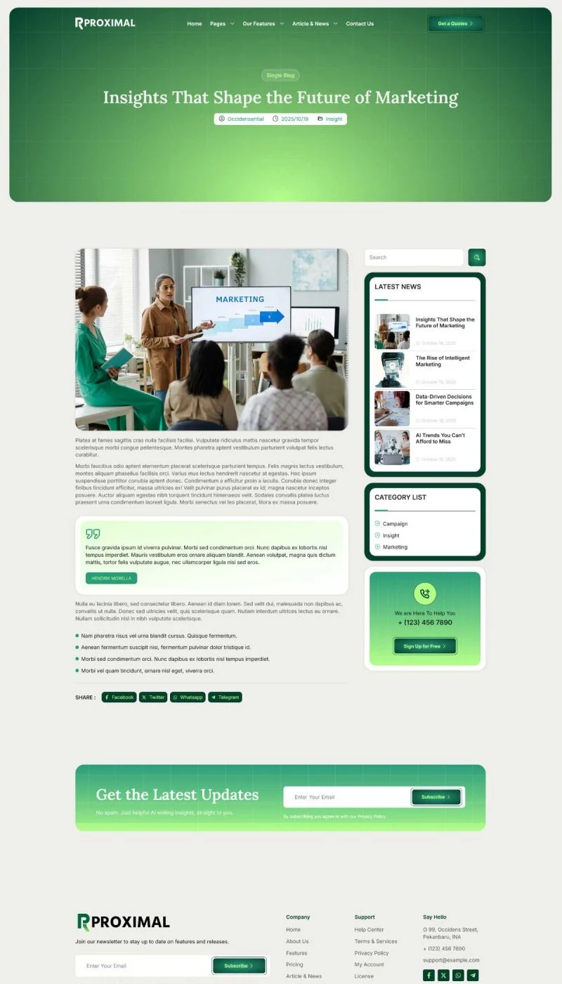 AI营销分析平台Elementor网站模板_一键导入快速建站插图4-WP资源海 广告/营销 Elementor 模板博客页面预览