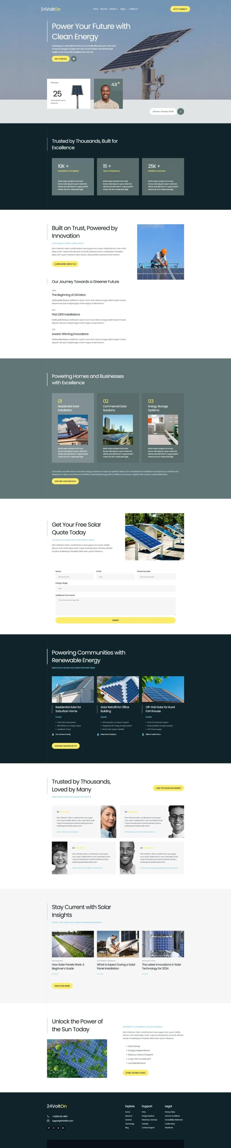 太阳能工程Elementor网站模板_一键导入快速建站插图1-WP资源海 工业/工厂 Elementor 模板首页预览