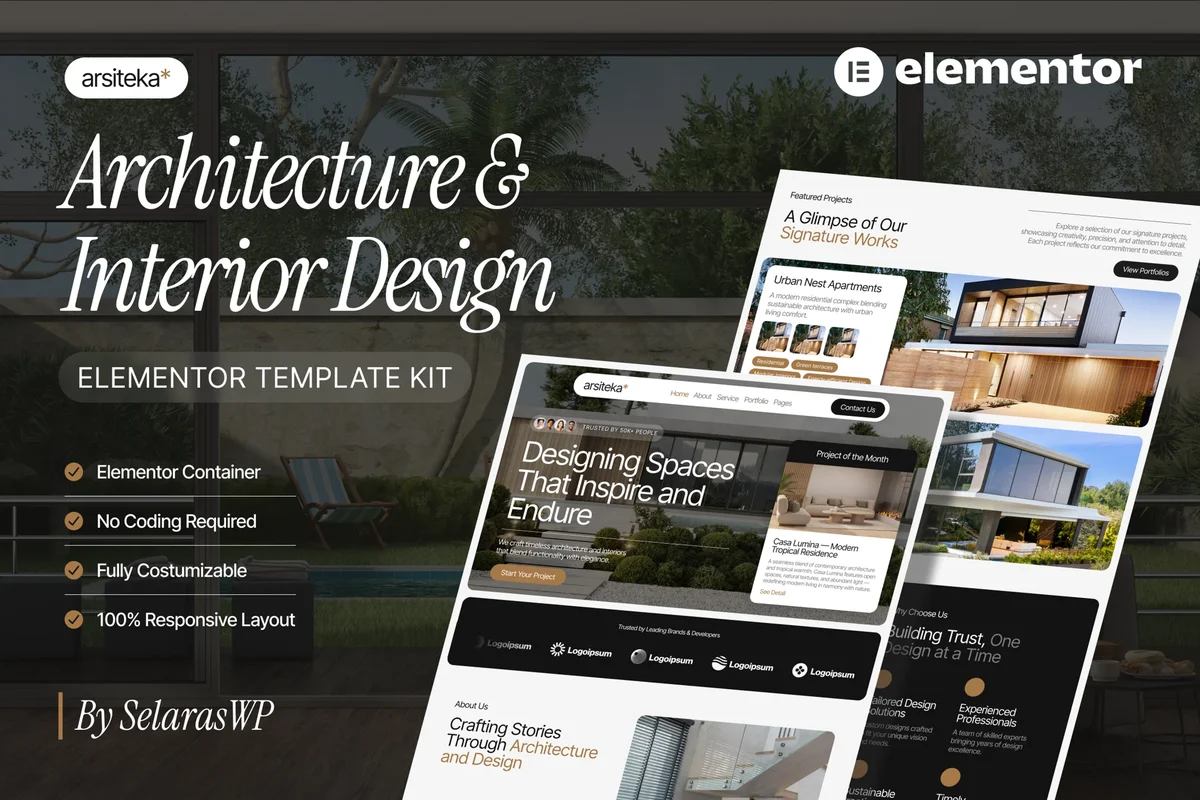 建筑设计工作室Elementor网站模板_一键导入快速建站插图-WP资源海 艺术/设计 Elementor 网站模板封面