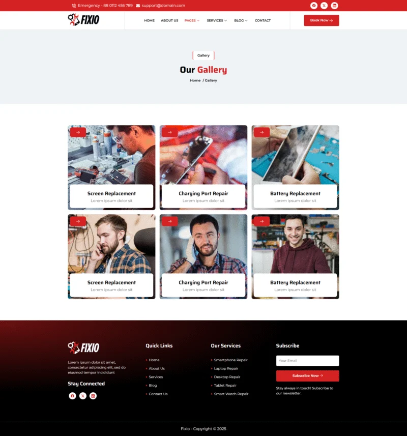 维修 Elementor 模板图片展示预览