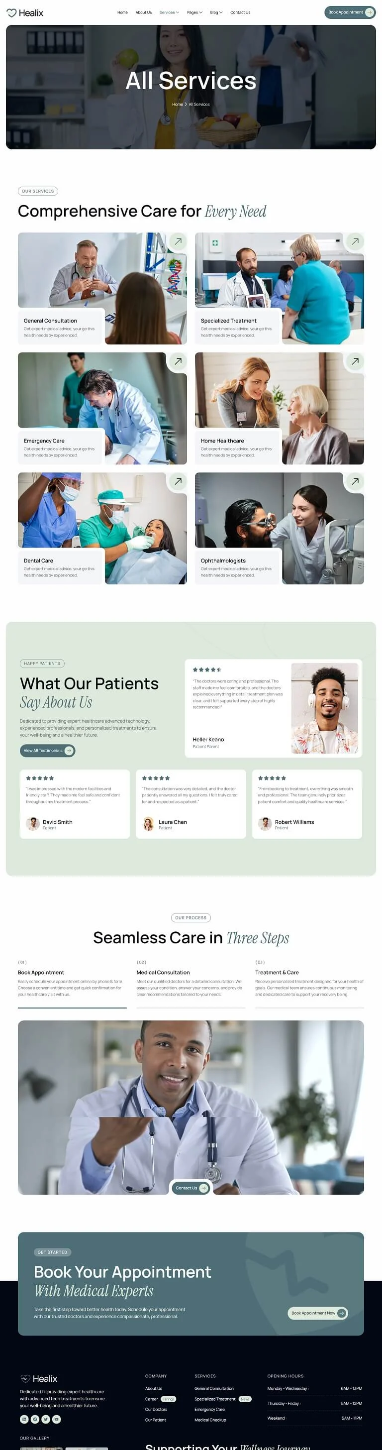 健康/医药 Elementor 模板服务页面预览