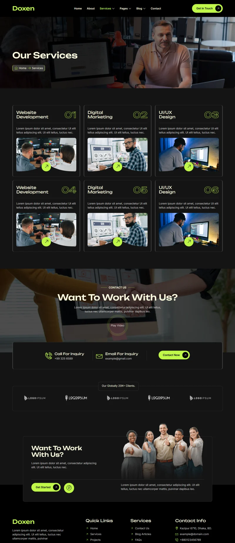 广告/营销 Elementor 模板服务页面预览